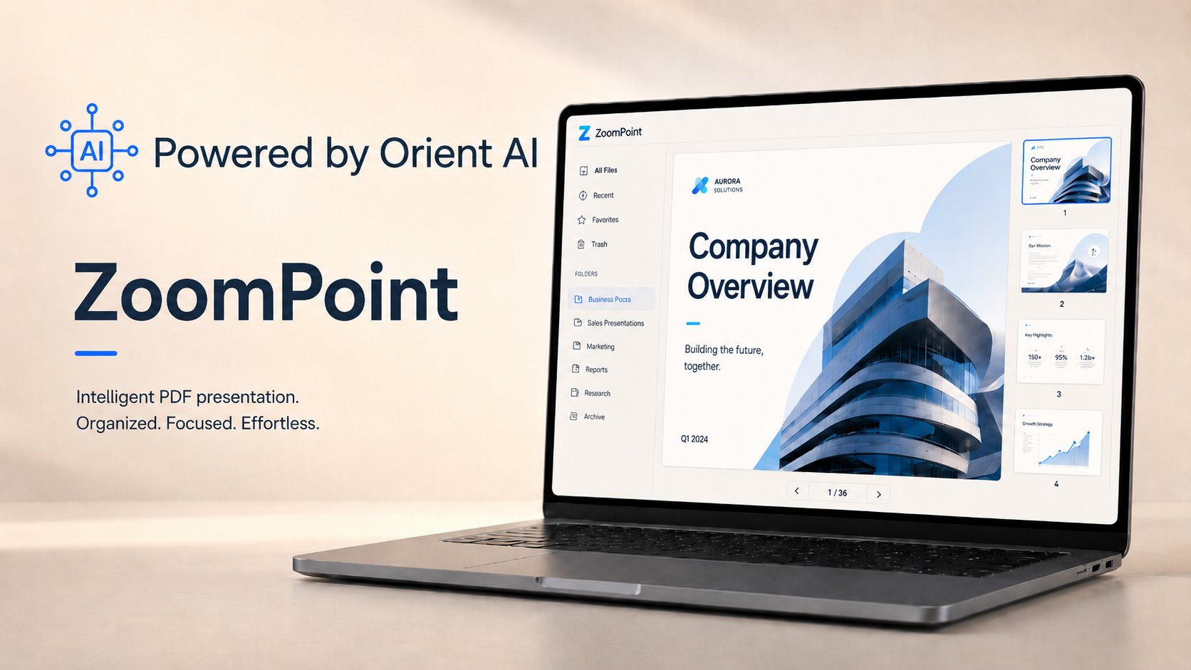 ZoomPoint intelligent PDF presentation software by Orient AI — free download for Windows